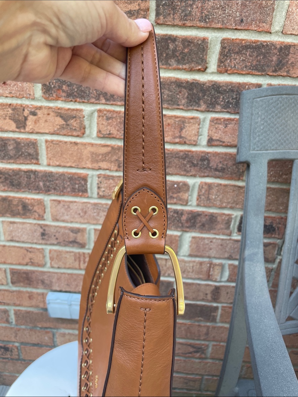 Lauren Ralph Lauren Ashfield Abree Hobo in Field Brown Large - Picture 4 of 10